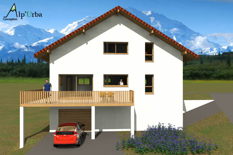 perspective 3D permis de construire maison individuelle