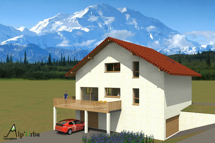 perspective 3D permis de construire maison individuelle